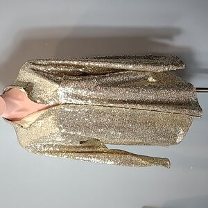 Showpo womens Sequin gold dress 1920s Gilded‎ Age Showgirl Y2K 90s Holiday Sz 6
